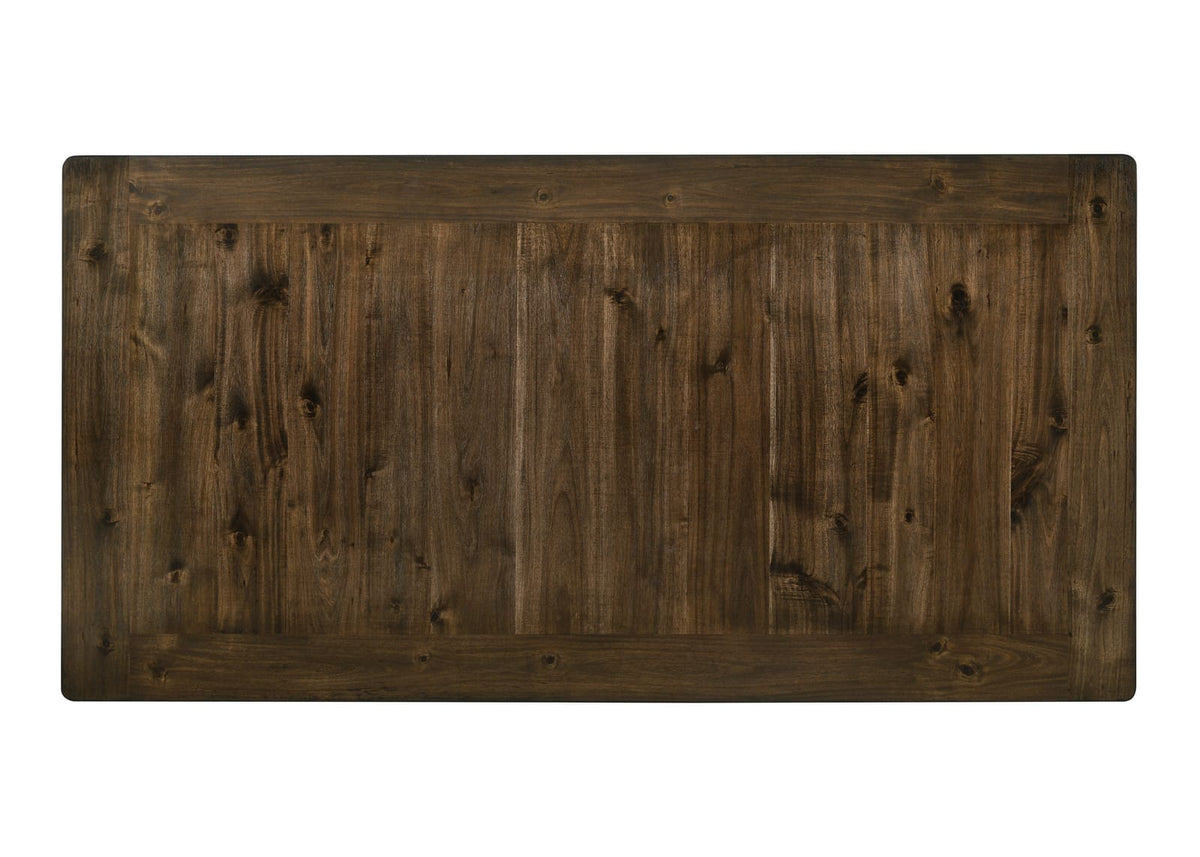78" Oak & Antique White Dining Table with Storage