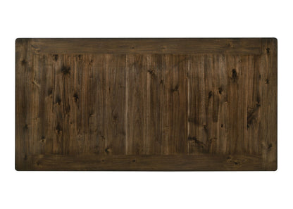 78" Oak & Antique White Dining Table with Storage