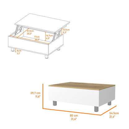 Multicolor Lift Top Coffee Table with Storage for Dining Room