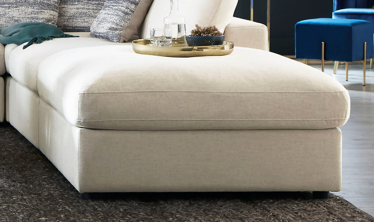 Beige Square Upholstered Ottoman - 41" x 41"