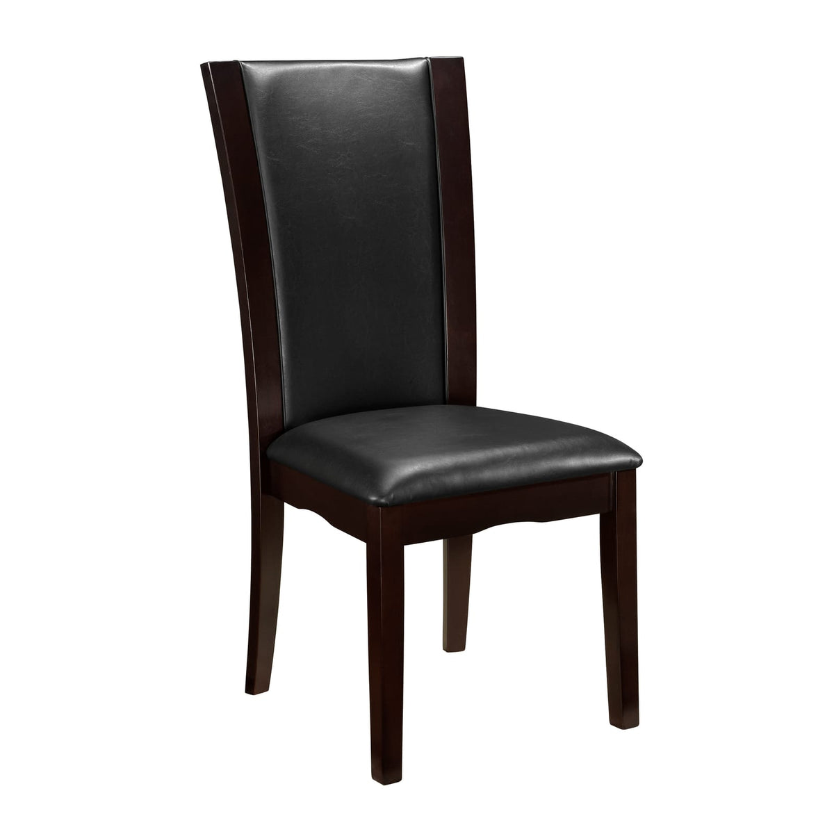 Modern Dark Brown Dining Side Chairs Set of 2 Espresso Finish Wood