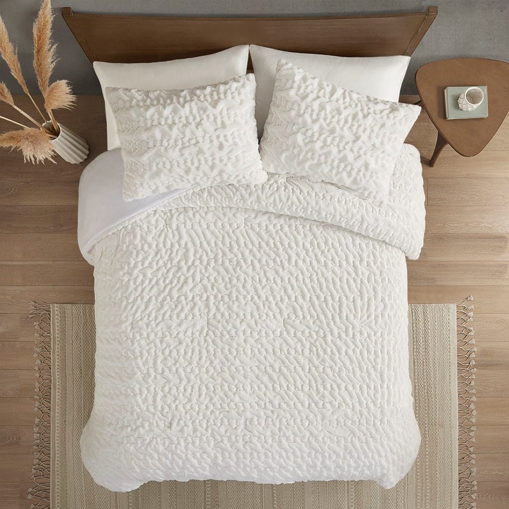 Ivory Queen Faux Fur Down Alternative Comforter Set