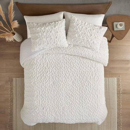 Ivory Queen Faux Fur Down Alternative Comforter Set