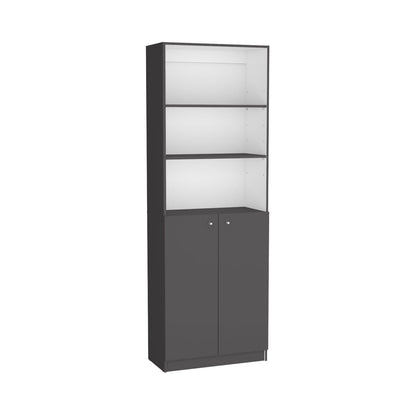 2-Door Bookcase - Multi Color Storage Unit for Living Room