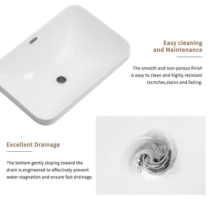 Milk White Ceramic Undermount Bathroom Sink for Vanity Upgrade