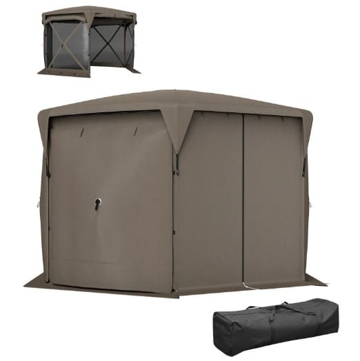 Brown Fiberglass Garden Canopy for Poolside Dining and Outdoor Events