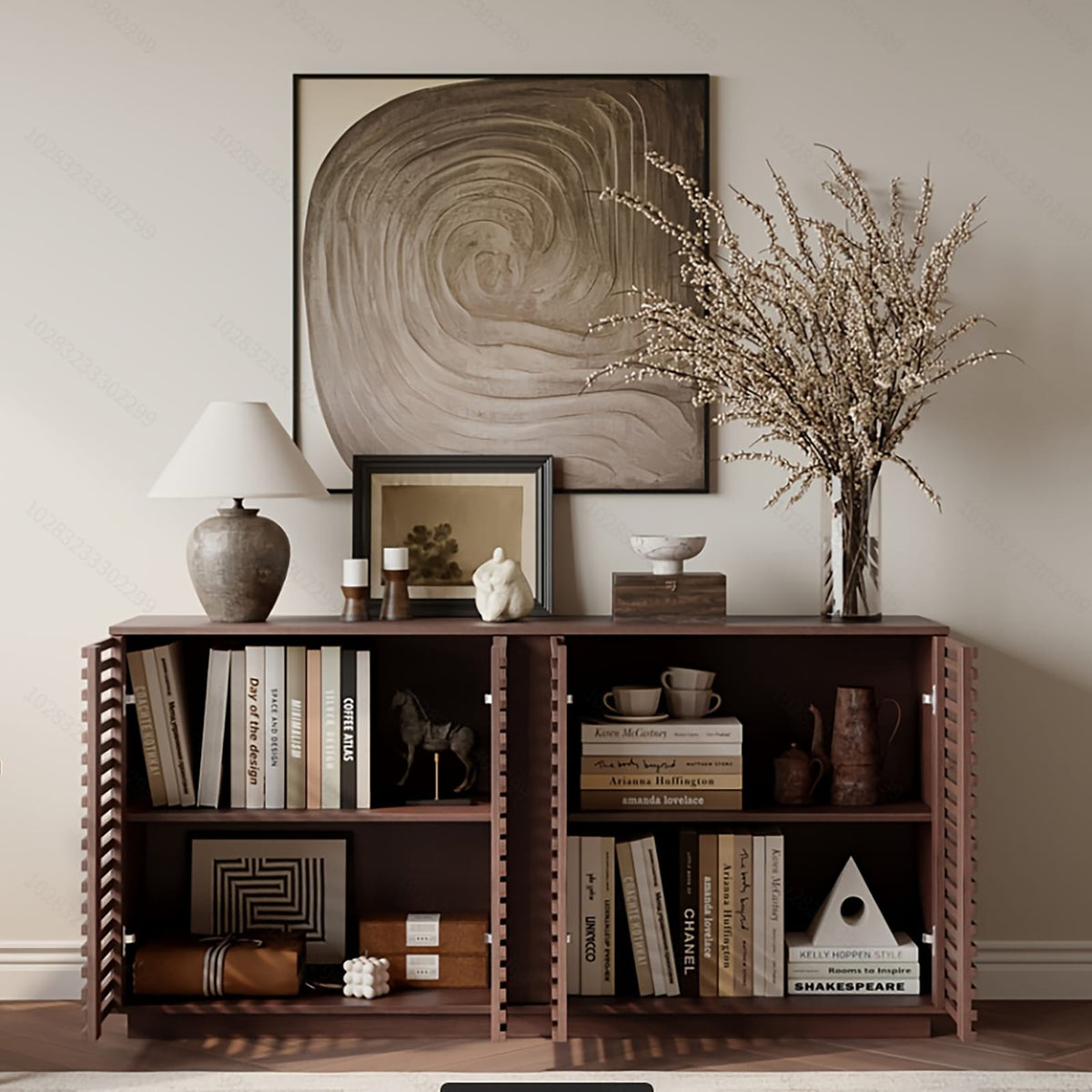 Oak Sideboard Buffet with Shelves - Dining Room Storage