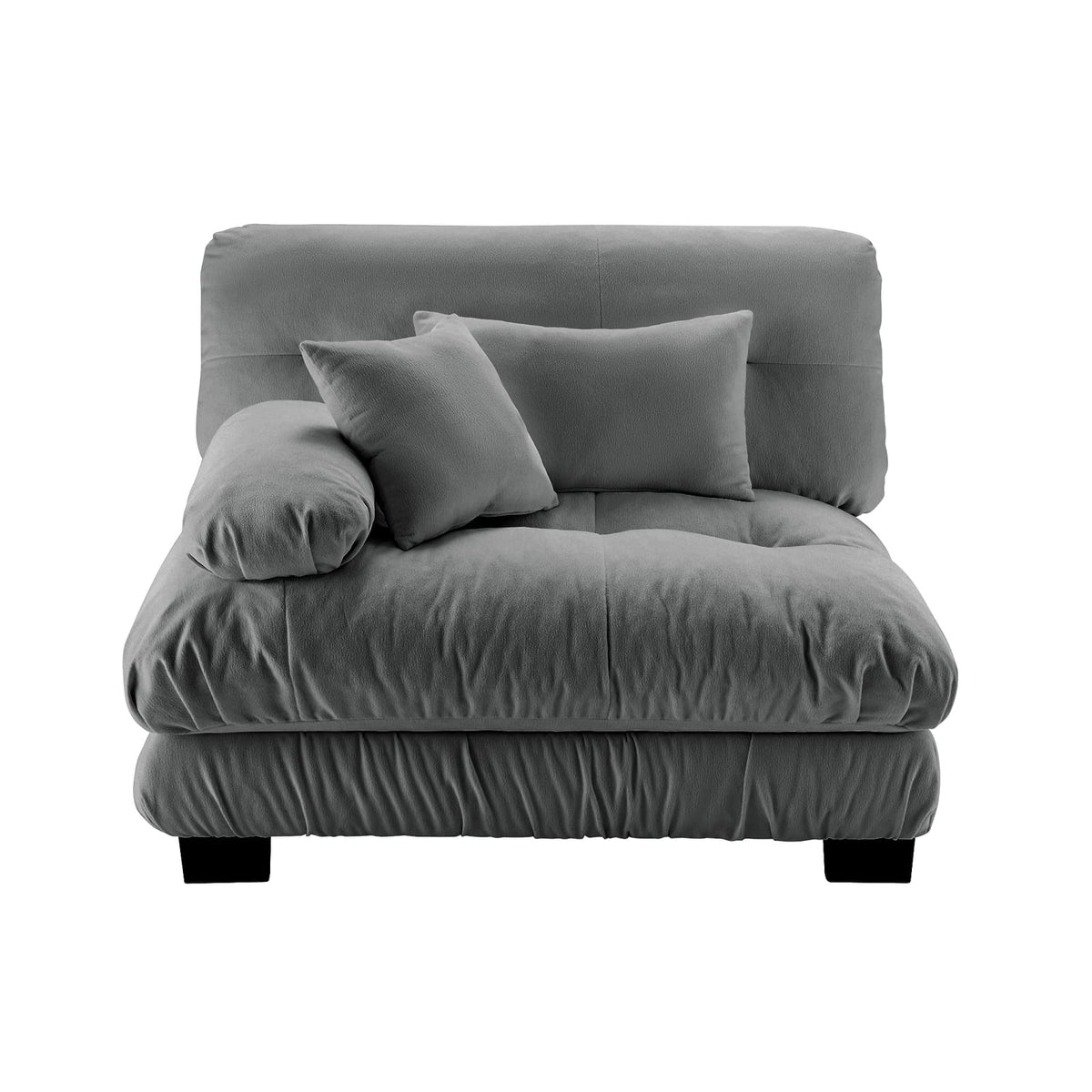 Gray Chenille Sofa - 1 Seat Armless for Living Room