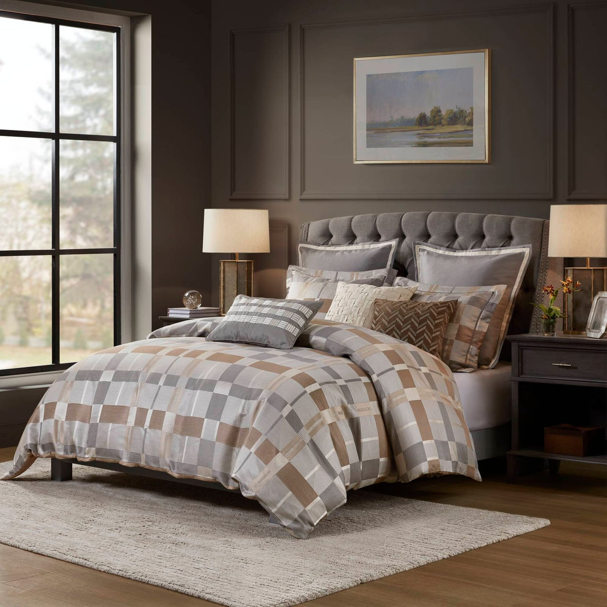 8 Piece Queen Jacquard Oversized Comforter Set - Multicolor