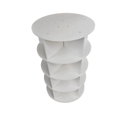 7 Tier Rotating Shoe Rack White PVC Display Tower