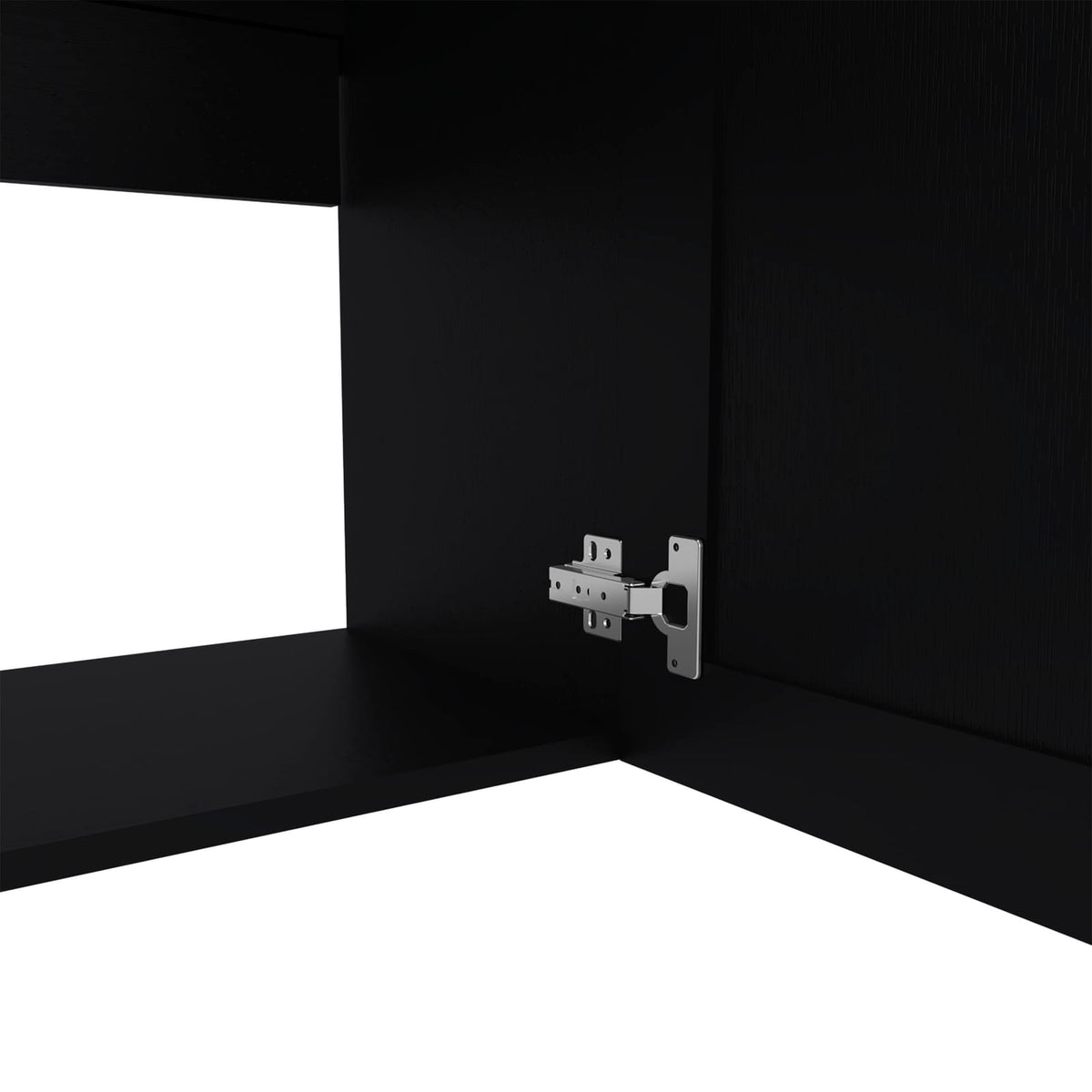Black Wall Cabinet - 2 Doors, Compact Storage for Living Room