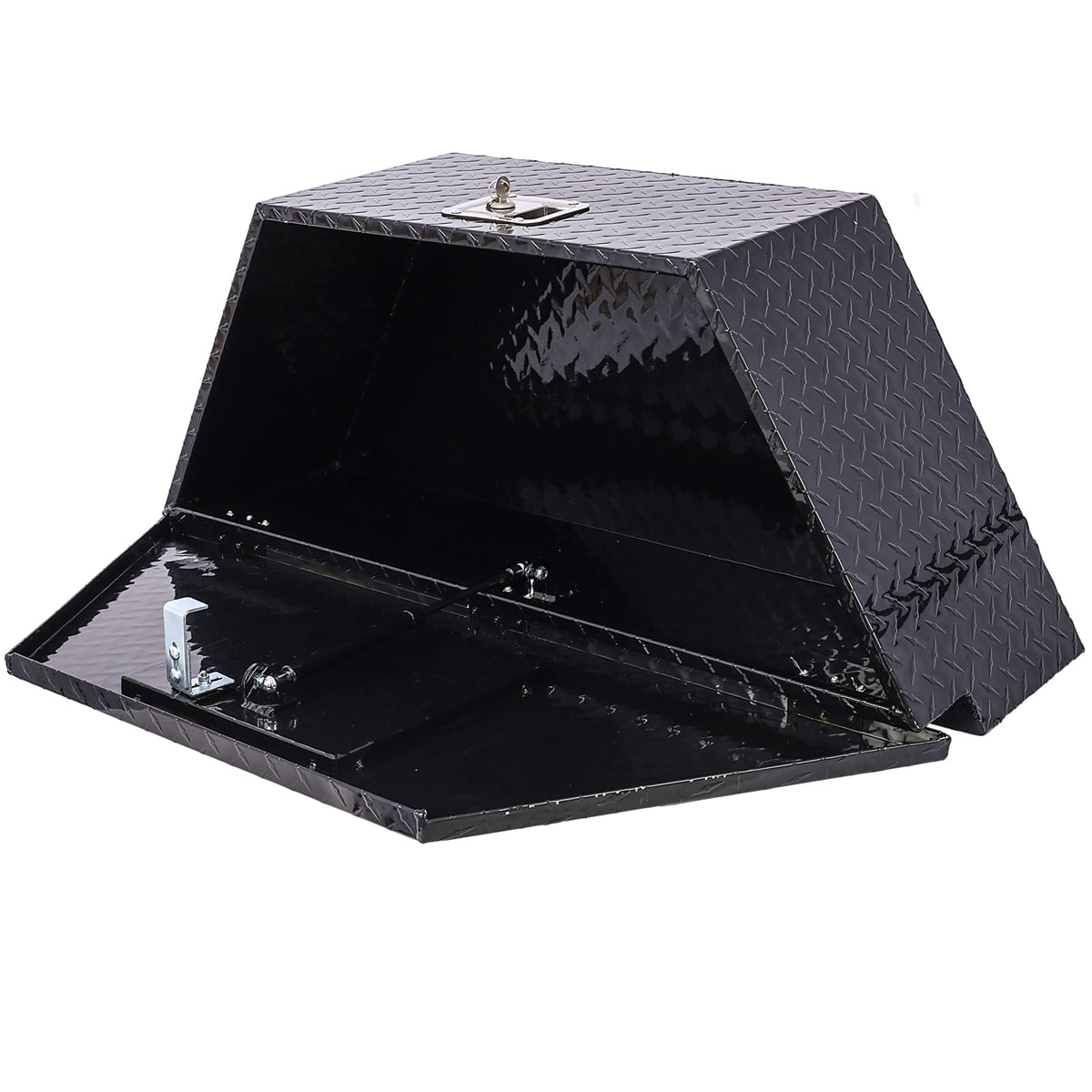 Black Aluminum Tool Box for Secure Garage Storage