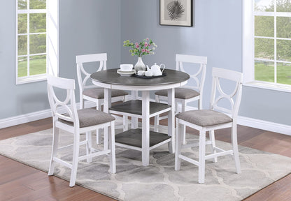 Round White Dining Table with 4 Chairs