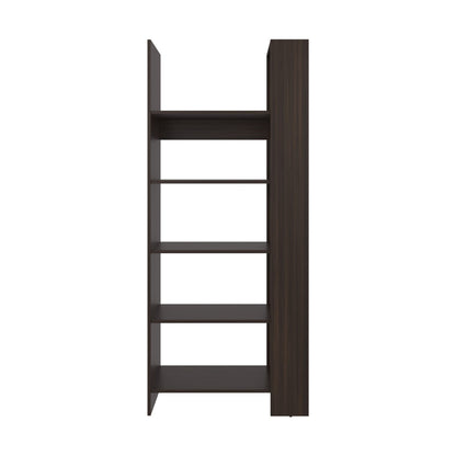5-Shelf Brown Bookcase - Contemporary Display Storage for Living Room