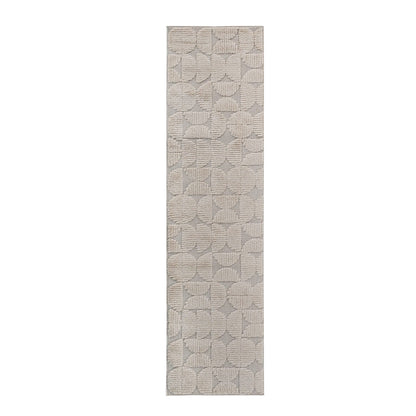 22" x 8 Beige Polypropylene Runner Rug - Modern Bedroom or Hallway