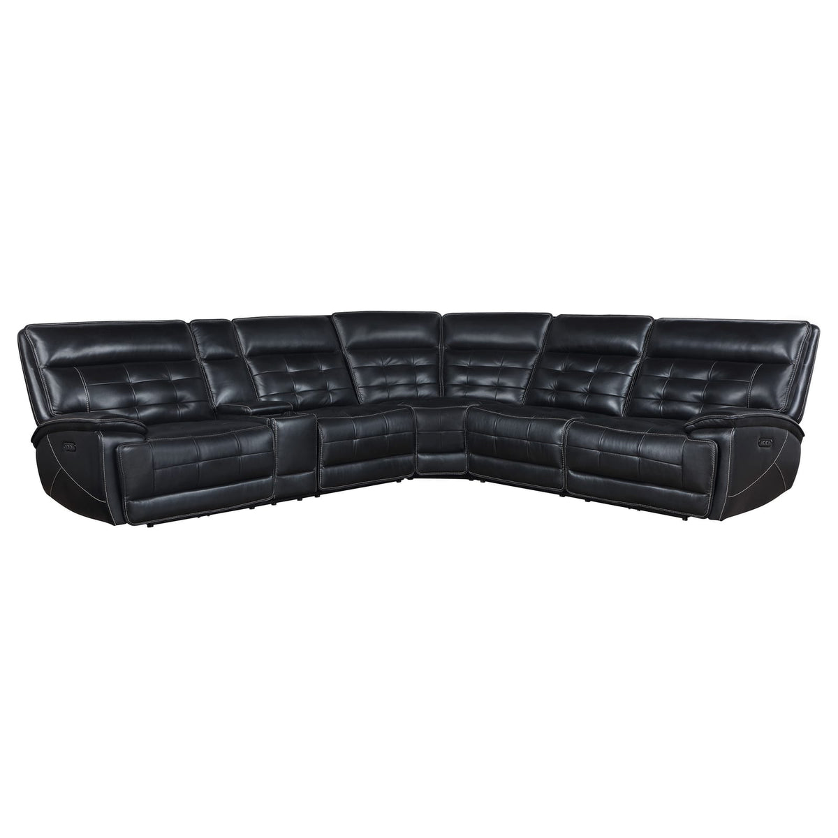 Black Curved Sectional Sofa - 118.5" Reclining for Living Room