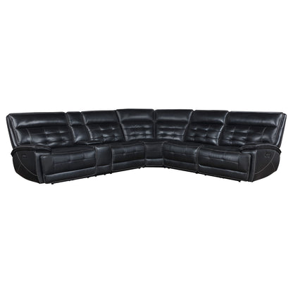 Black Curved Sectional Sofa - 118.5" Reclining for Living Room