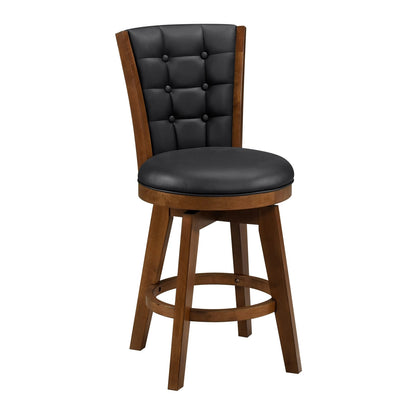 Chestnut Solid Wood Swivel Counter Height Chairs for Dining Room