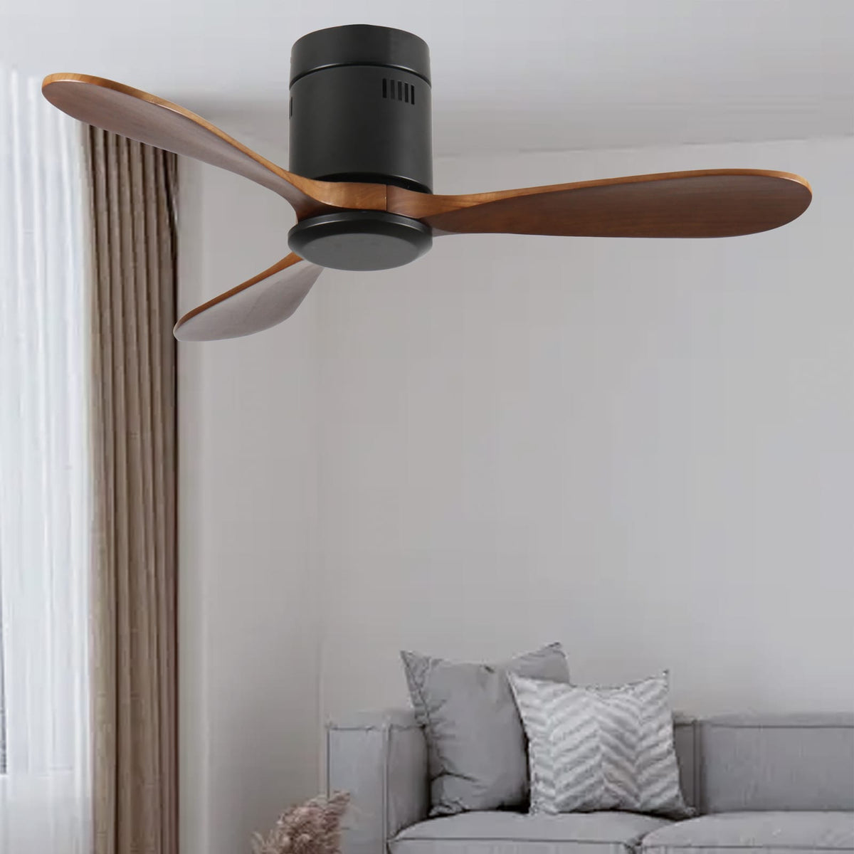 42-Inch Solid Wood Ceiling Fan - Quiet DC Motor, Reversible Airflow