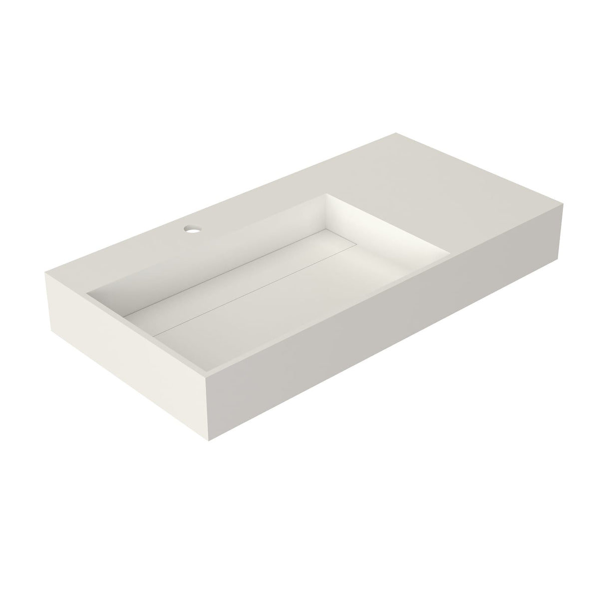 Matte White Solid Surface Bathroom Vanity Upgrade for Renovation