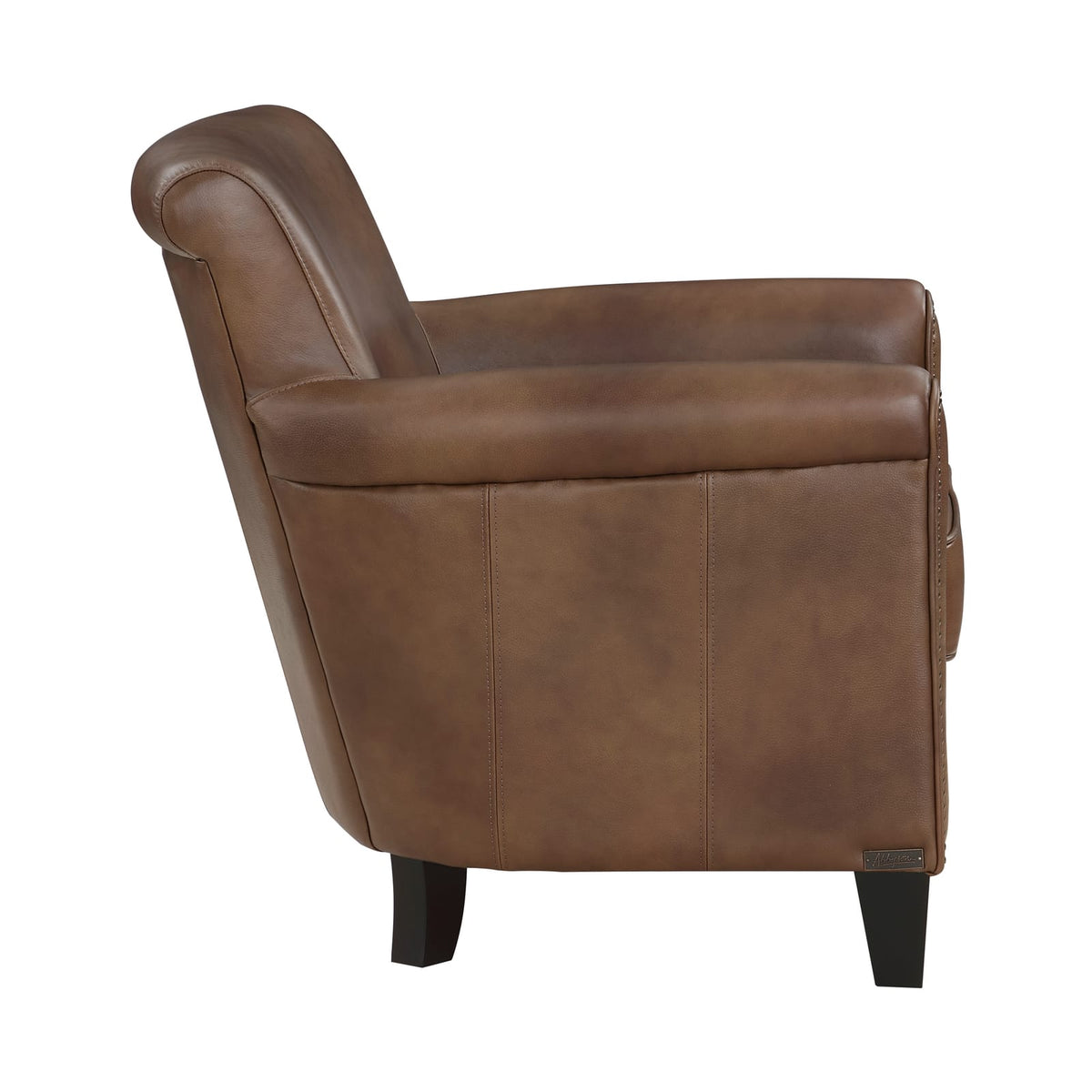 Brown Leather Accent Chair - Classic Style for Living Room