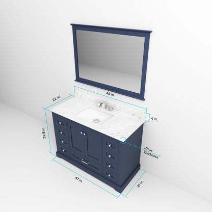 Navy Blue Single Bath Vanity - 48" W x 22" D