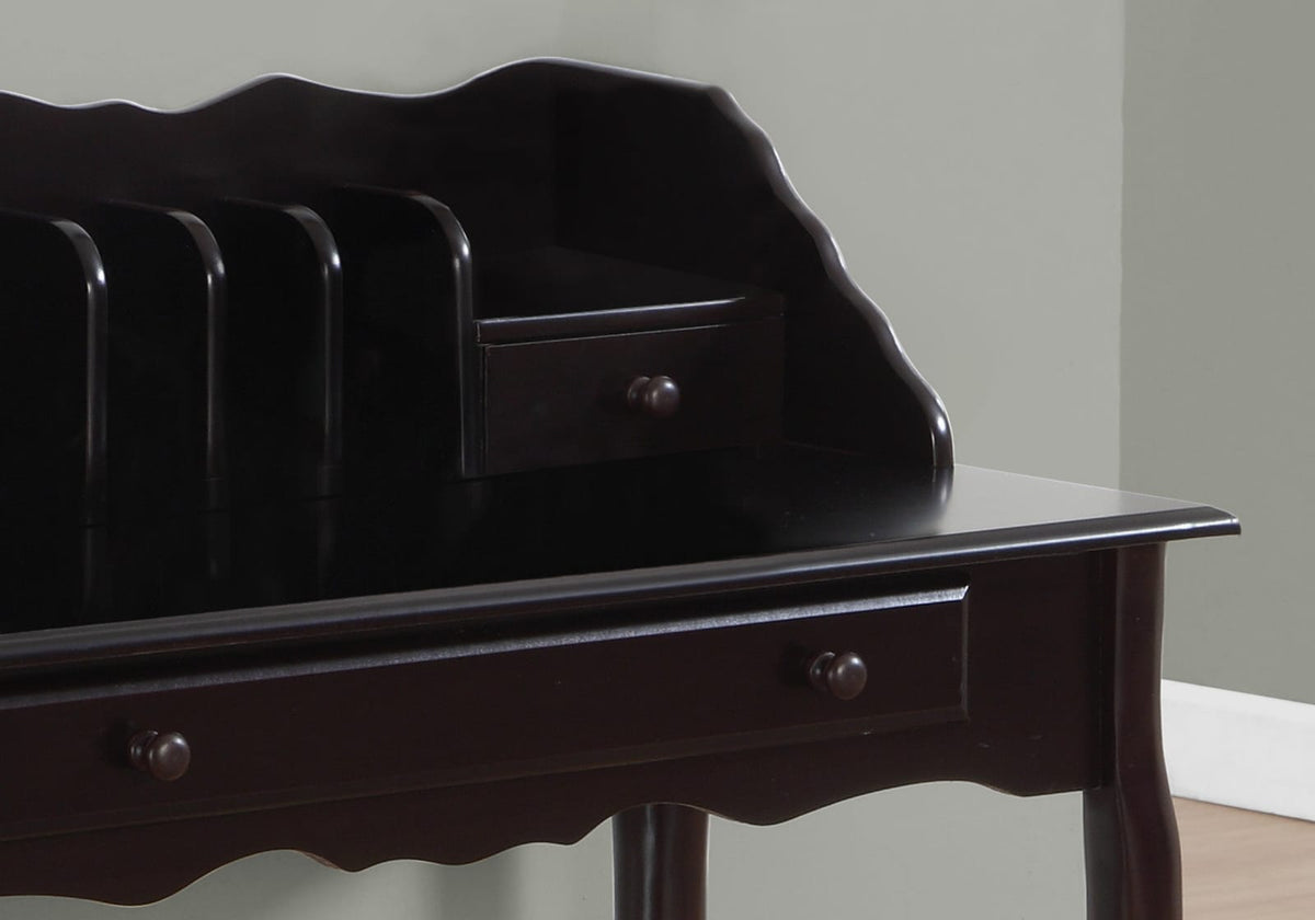 36 Inch Cherry Wood Secretary Desk with Storage Drawers