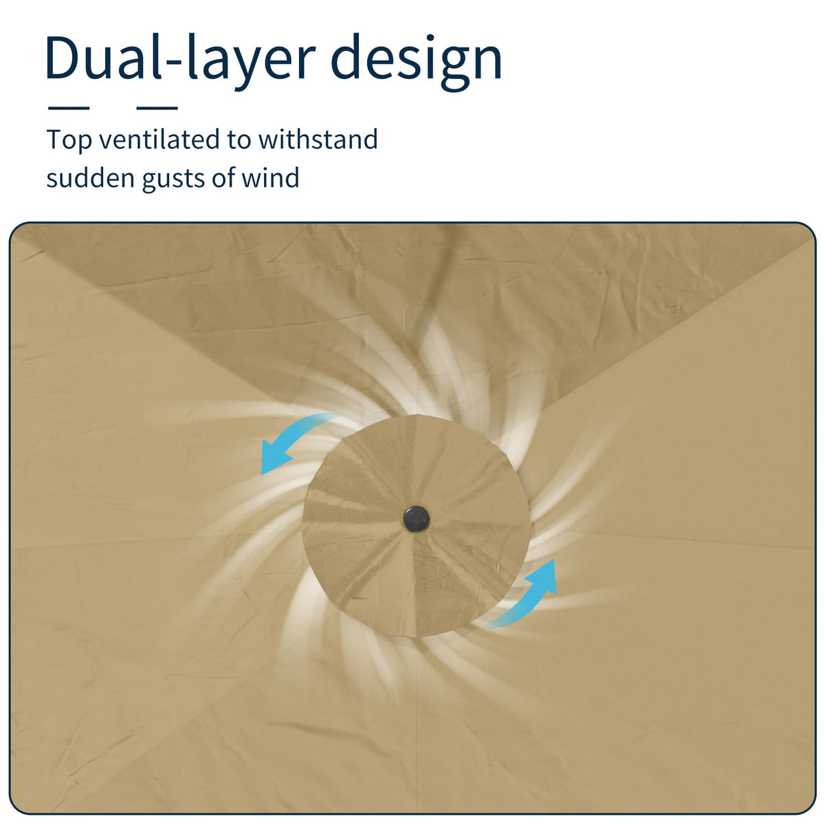 Beige Square Patio Umbrella for Garden and Poolside Shade