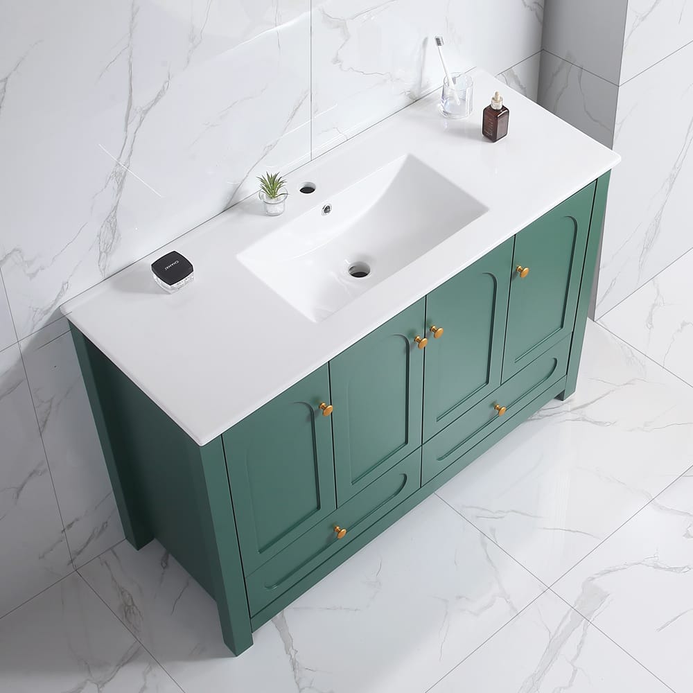 Green Bathroom Vanity with Storage Cabinet