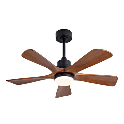Black Ceiling Fan with Lights & Remote - 42 Inch Solid Wood