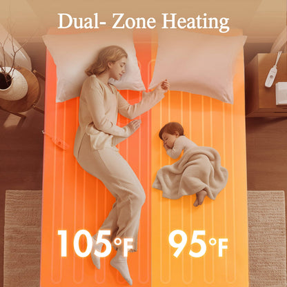 Queen Heated Mattress Pad - White Polyester, 1-Piece