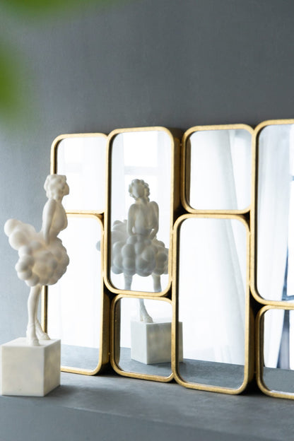 Gold Iron Mirror Set for Modern Bedroom Hallway Decor