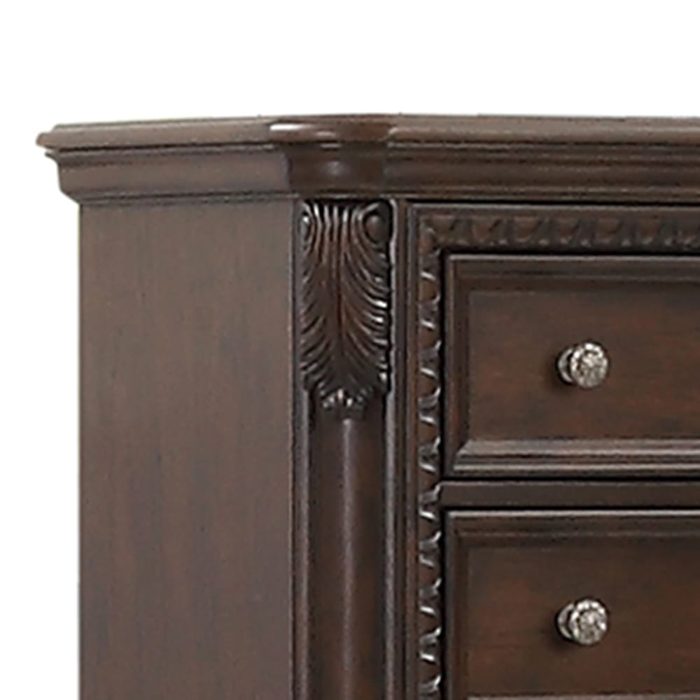 Mahogany Traditional 5 Drawer Chest - Solid Wood Dresser