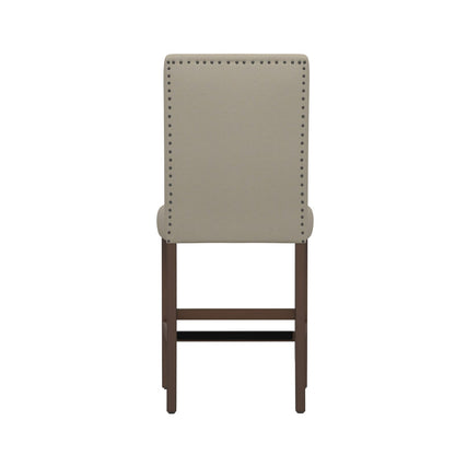 Brown Upholstered Barstools, Set of 2 - Dining Room Seating