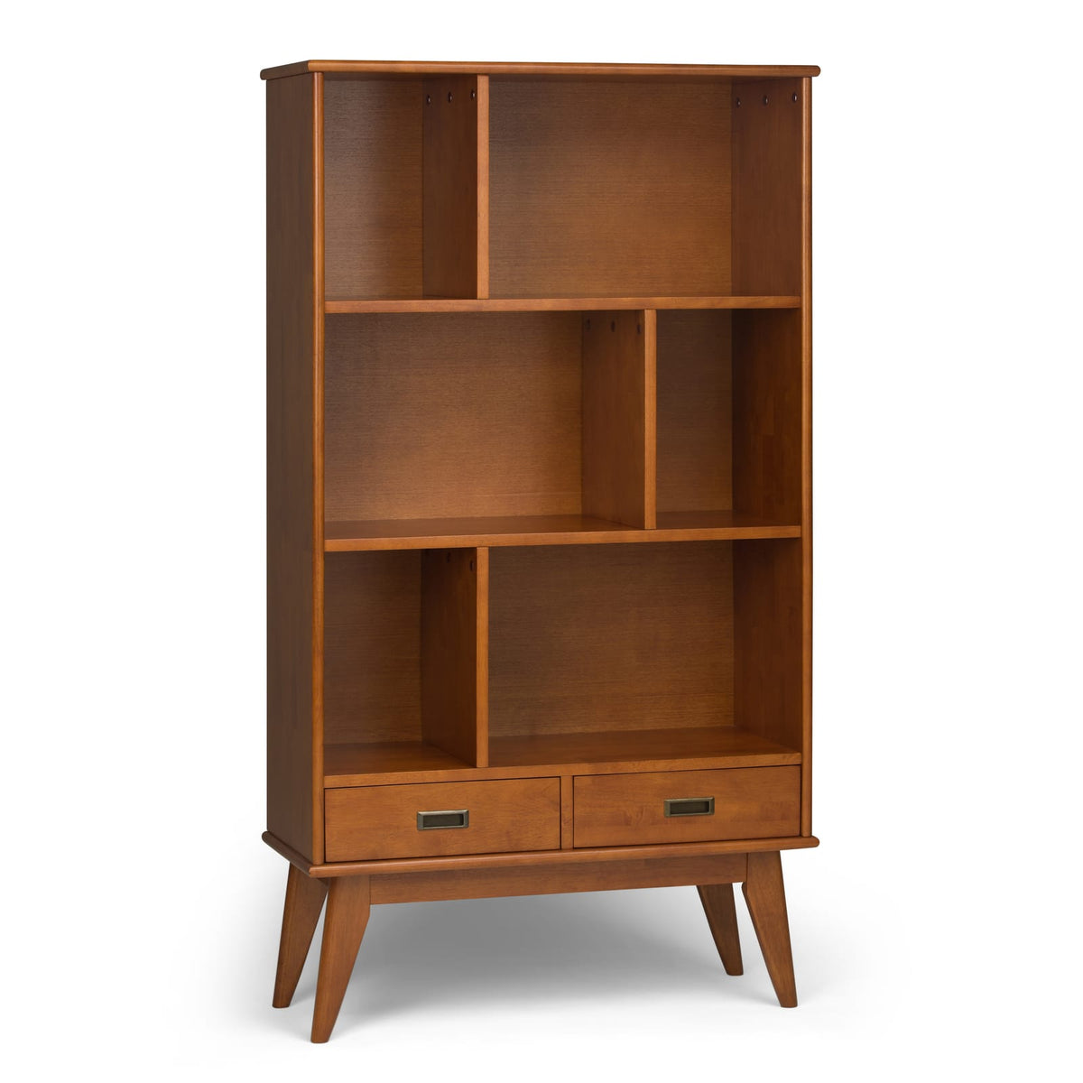 Light Brown Wood Bookcase - 6 Shelf Storage Unit for Home Office
