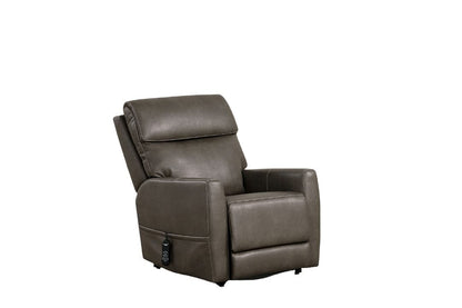 Contemporary Gray Foam Leather Lift Chair Extendable Footrest USB Controller