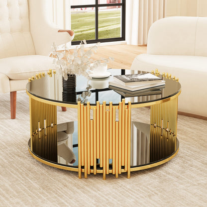 Modern Black Stainless Steel Coffee Table - Sleek & Durable Design