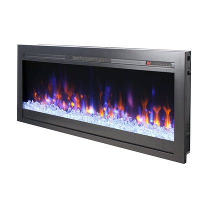 Antique Black Electric Fireplace Insert - 44 Inch Wall Mounted for Living Room