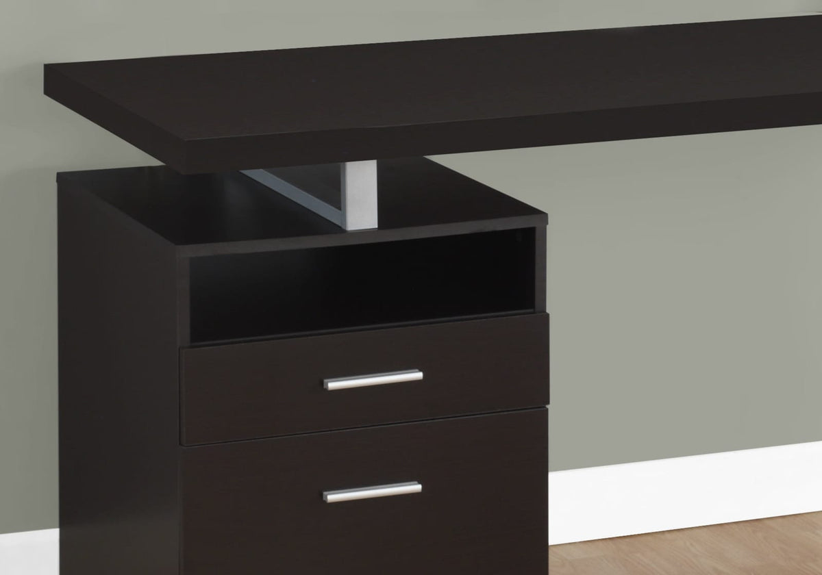 60 inch Espresso Particle Board Computer Desk with Storage Drawers