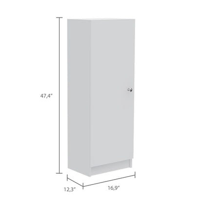 White Pantry Cabinet - 12.3" W x 16.9" D x 47.4" H