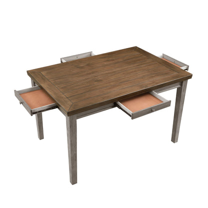 Traditional Cherry & Gray Counter Height Dining Table - Seats 6