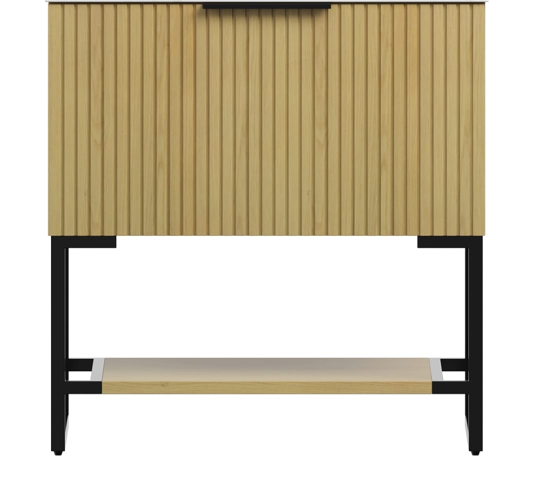 Golden Oak Bathroom Vanity Cabinet - 30" Freestanding Storage