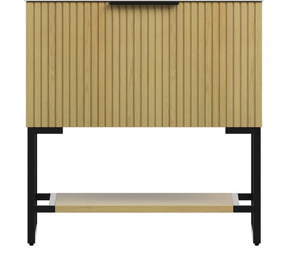 Golden Oak Bathroom Vanity Cabinet - 30" Freestanding Storage