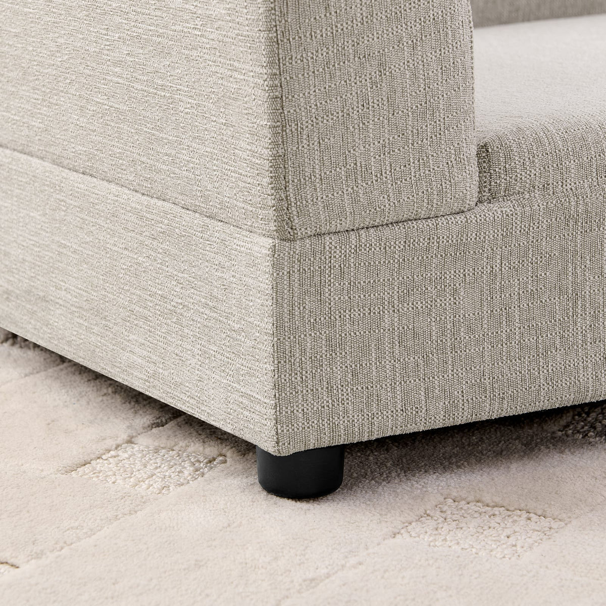 56.5" Beige Foam Dog Sofa for Medium Large Dogs with Backrest