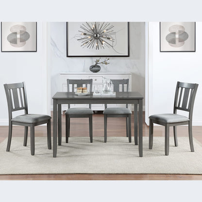 Gray Rectangular Dining Table Set - Seats 4