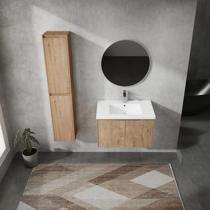 30" Wall-Mounted Bathroom Vanity - Plywood, Soft Close Doors