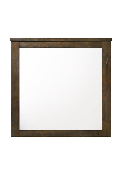 Oak Finish Vanity Mirror - 34" x 33"