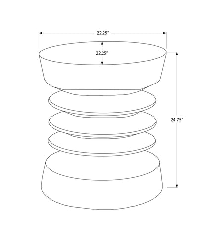Black Magnesium Oxide Accent Table - 25"h Round Outdoor Side Table
