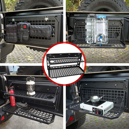 Jeep Wrangler Tailgate Table - 2 Tier Outdoor Camping Desk
