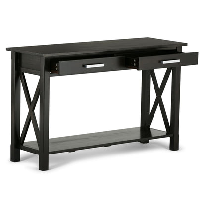 Kitchener 47 Inch Wide Solid Wood Console Sofa Table - Dark Brown